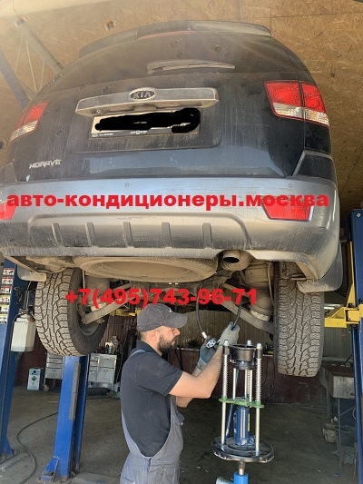 КИА Мохаве (MOHAVE) замена трубок заднего контура кондиционера