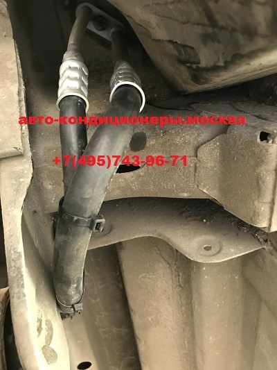 Хендай Гранд Старекс замена трубок заднего контура кондиционера на шланги